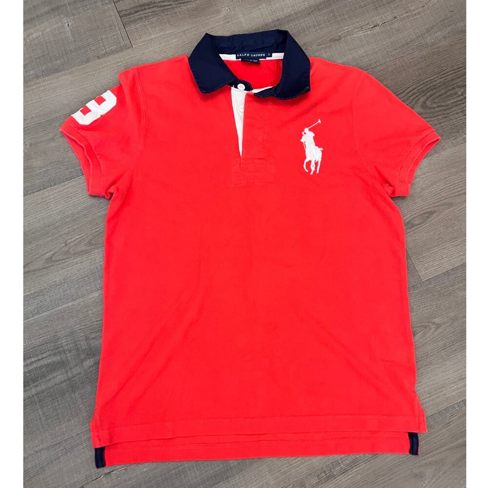 Vtg Ralph Lauren Big Pony Collared Polo Shirt